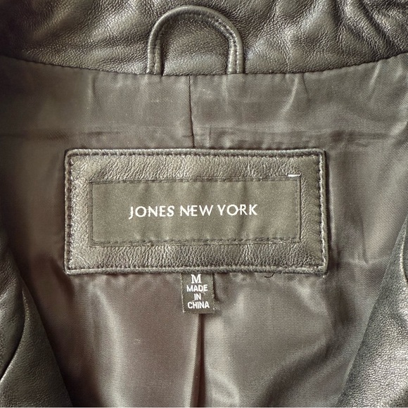 Jones New York Dark Soft Leather Jacket M - Picture 10 of 10
